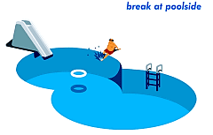 break at poolside XN[Z[o[