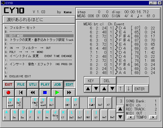 CY10 MIDI MUSIC SEQUENCER for Win