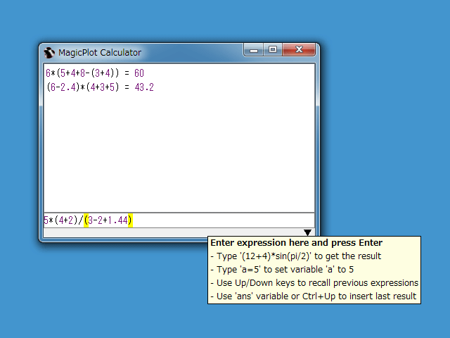 MagicPlot Calculator