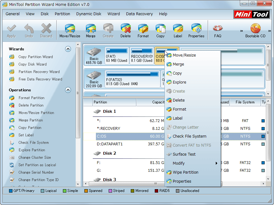 Partition Wizard Home Edition