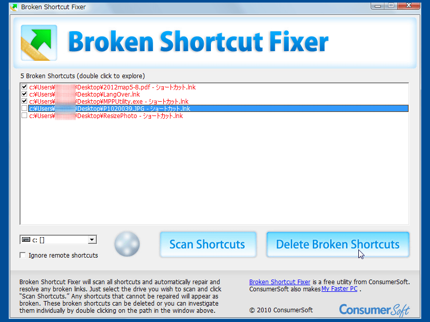 Broken Shortcut Fixer