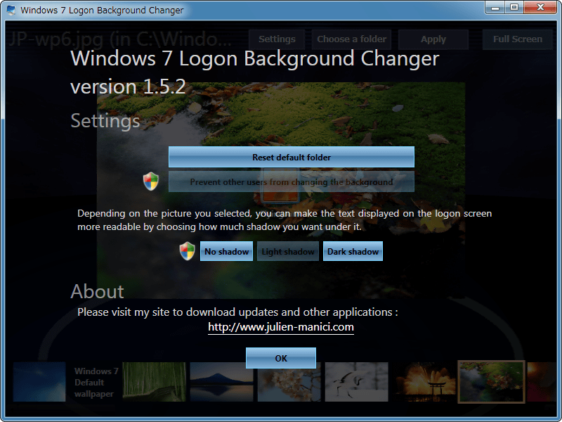 Windows 7 Logon Background Changer