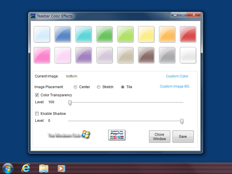Taskbar Color Effects