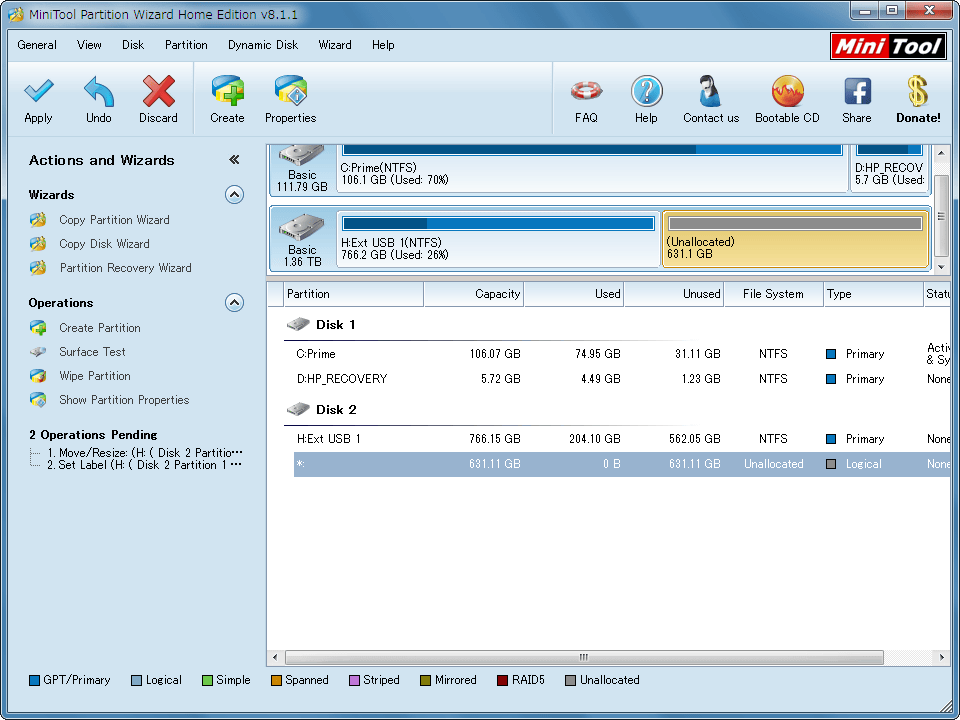 MiniTool Partition Wizard Home Edition